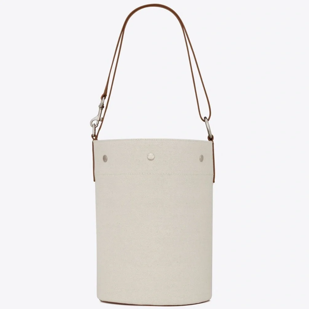 SAINT LAURENT RIVE GAUCHE BUCKET BAG IN LINEN - Picture 3 of 12